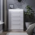 Paris White Gloss 5 Drawer Chest