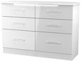 Paris White Gloss 6 Drawer Midi Chest
