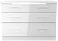 Paris White Gloss 6 Drawer Midi Chest