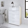 Pepe Oak Effect and White Gloss 5 Drawer Chest