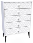 Pixel White 5 Drawer Chest
