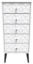 Pixel White 5 Drawer Narrow Chest