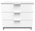 Plymouth White Gloss 3 Drawer Small Chest