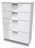 Plymouth White Gloss 4 Drawer Deep Chest