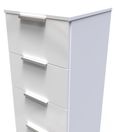 Plymouth White Gloss 4 Drawer Narrow Chest