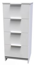 Plymouth White Gloss 4 Drawer Narrow Chest