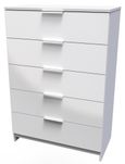 Plymouth White Gloss 5 Drawer Chest