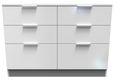 Plymouth White Gloss 6 Drawer Midi Chest
