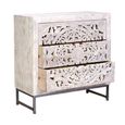 Quintana Chest - Washed Carved - Mango Wood - 3 Drawer