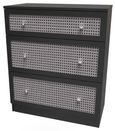 Rattan and Black Ash 3 Drawer Deep Chest