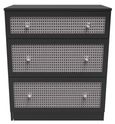 Rattan and Black Ash 3 Drawer Deep Chest
