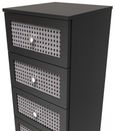 Rattan and Black Ash 4 Drawer Chest