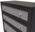 Rattan and Black Ash 4 Drawer Deep Chest