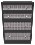 Rattan and Black Ash 4 Drawer Deep Chest