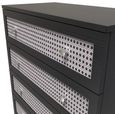 Rattan and Black Ash 5 Drawer Chest