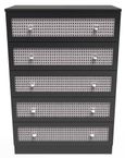 Rattan and Black Ash 5 Drawer Chest