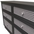 Rattan and Black Ash 6 Drawer Midi Chest