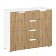 Rauch Aditio 3+2 Drawer Chest - Alpine White and Artisan Oak