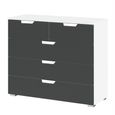 Rauch Aditio 3+2 Drawer Chest - Alpine White and Metallic Dark Grey