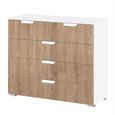 Rauch Aditio 3+2 Drawer Chest - Alpine White and Sonoma Oak