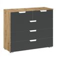 Rauch Aditio 3+2 Drawer Chest - Artisan Oak and Metallic Dark Grey