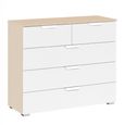 Rauch Aditio 3+2 Drawer Chest - Champagne and Alpine White