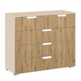 Rauch Aditio 3+2 Drawer Chest - Champagne and Artisan Oak