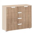 Rauch Aditio 3+2 Drawer Chest - Champagne and Sonoma Oak