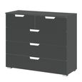 Rauch Aditio 3+2 Drawer Chest - Metallic Dark Grey
