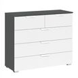 Rauch Aditio 3+2 Drawer Chest - Metallic Dark Grey and Alpine White