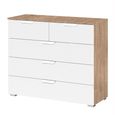 Rauch Aditio 3+2 Drawer Chest - Sonoma Oak and Alpine White