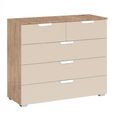 Rauch Aditio 3+2 Drawer Chest - Sonoma Oak and Champagne