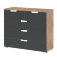 Rauch Aditio 3+2 Drawer Chest - Sonoma Oak and Metallic Dark Grey