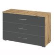 Rauch Aditio 3 Drawer Wide Chest - Artisan Oak and Metallic Dark Grey
