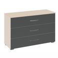 Rauch Aditio 3 Drawer Wide Chest - Champagne and Metallic Dark Grey