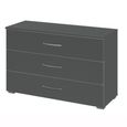 Rauch Aditio 3 Drawer Wide Chest - Metallic Dark Grey