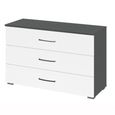 Rauch Aditio 3 Drawer Wide Chest - Metallic Dark Grey and Alpine White