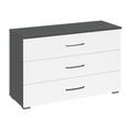 Rauch Aditio 3 Drawer Wide Chest - Metallic Dark Grey and Alpine White