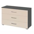 Rauch Aditio 3 Drawer Wide Chest - Metallic Dark Grey and Champagne
