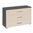 Rauch Aditio 3 Drawer Wide Chest - Metallic Dark Grey and Champagne