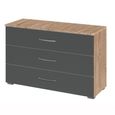 Rauch Aditio 3 Drawer Wide Chest - Sonoma Oak and Metallic Dark Grey