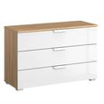 Rauch Aditio 3 Drawer Wide Chest - Sonoma Oak and White High Gloss