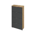 Rauch Aditio 4 Drawer Narrow Chest - Artisan Oak and Metallic Dark Grey