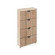 Rauch Aditio 4 Drawer Narrow Chest - Champagne and Sonoma Oak