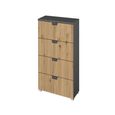 Rauch Aditio 4 Drawer Narrow Chest - Metallic Dark Grey and Artisan Oak