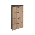 Rauch Aditio 4 Drawer Narrow Chest - Metallic Dark Grey and Sonoma Oak