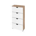 Rauch Aditio 4 Drawer Narrow Chest - Sonoma Oak and Alpine White