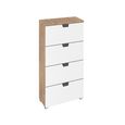 Rauch Aditio 4 Drawer Narrow Chest - Sonoma Oak and Alpine White