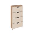 Rauch Aditio 4 Drawer Narrow Chest - Sonoma Oak and Champagne