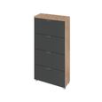 Rauch Aditio 4 Drawer Narrow Chest - Sonoma Oak and Metallic Dark Grey